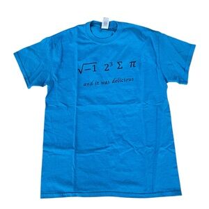 “I ate some pie, and it was delicious” Gildan Blue Math Graphic Unisex Tee